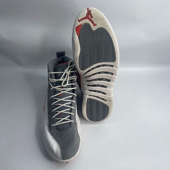2012 Nike Air Jordan 12 Retro Cool Grey Orange Size 14 130690-012 - Picture 8 of 9